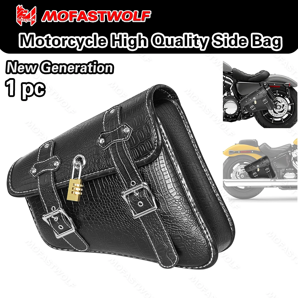 

Waterproof Motorcycle bag For Sportster XL 883 1200 Motorcycle Saddle Bags Pu Leather Motorbike Side Tool Bag out door Luggage