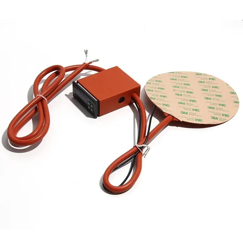 180-300mm Round Sili-cone Heating P-ad 220-380W with Digital Display Thermostat Control 3-D Printer Heater