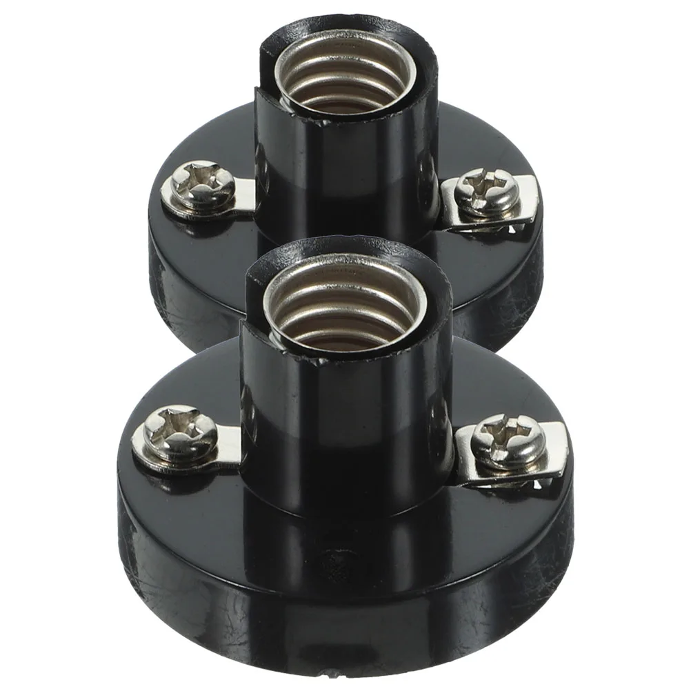 

2Pcs Flat Head Screw Lamp Socket Fine Material Easy Installation Wall Ceiling Light Holder Lamp Repair Replacement