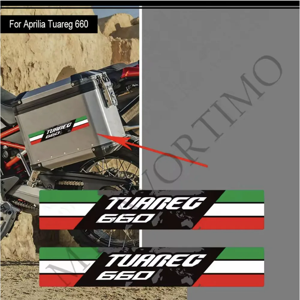 Motorcycle For Aprilia Tuareg 660 RALLY Adventure Trunk Luggage Cases Panniers Aluminium Top Box Stickers Decals 2022 - 2026
