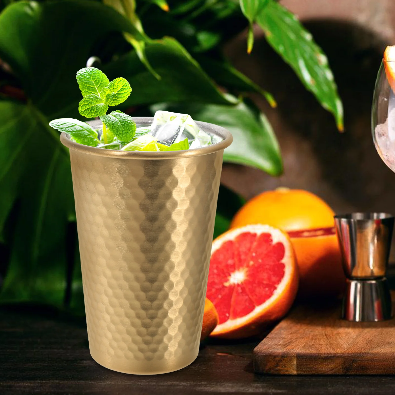 

Stainless Steel Beer Mug 400ml Diamond Pattern Single Layer Cup Camping Drink Portable Metal Cup Stainless Steel