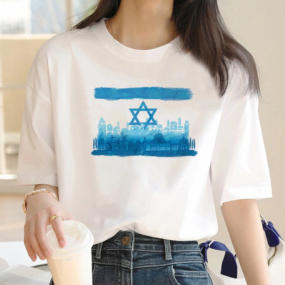 Israel Tee women designer Y2K Tee female anime clothing