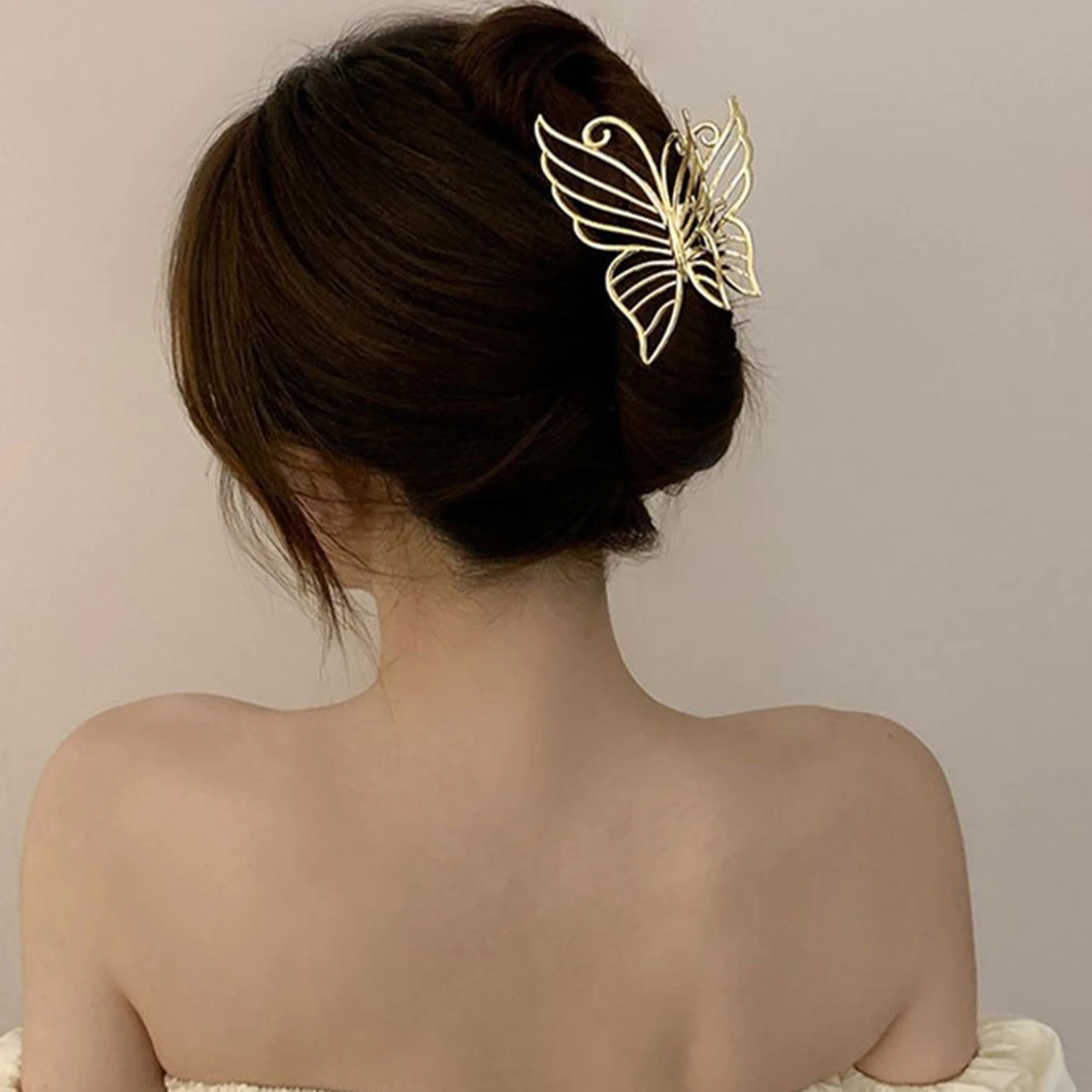 Gold/Silber Farbe Legierung Schmetterling Haar Klaue Clips Frauen Mädchen Pferdeschwanz Halter Koreanische Mode Haar Styling Schmuck Kopfbedeckungen – Detail 1