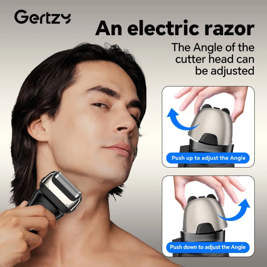 Men's Double-Blade Shaver with Beard Trimmer - USB Rechargeable Easy-Clean Mesh Head Waterproof 3-Blade System Perfect Holiday