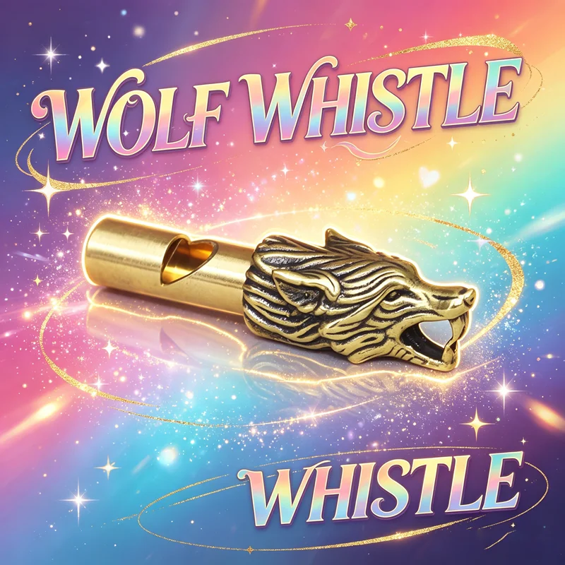 Brass Whistle with Animal Sculpture Fox Boar Lion Eagle Dragon Shape Loud Crisp Sound for Outdoor Safety Sports Unique Gift