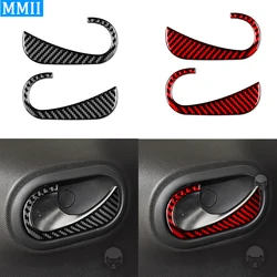 For Benz Smart 453 Fortwo 2016-2021 Real Carbon Fiber Inner Auto Door Handle Sticker Armrest Pull Trim Cover Decoration Decal