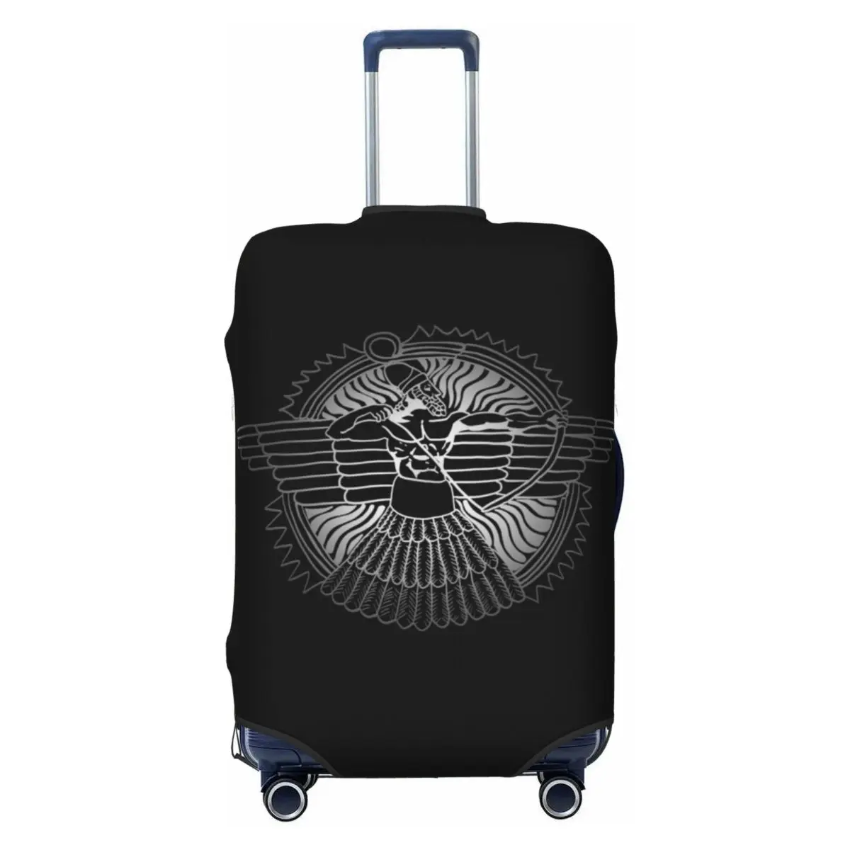 

Пользовательский Асрианский Бог Ашюр на черном защитной крышке для багажа Забавный защитный чехол для дорожного чемодана с древним флагом для 18-32 дюймов