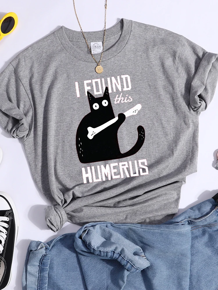 I Found This Humerus Kawaii Cat Women T Shirt Street Hip Hop Tshirt Summer Breathable Tee Shirtharajuku O-Neck T-Shirts Female