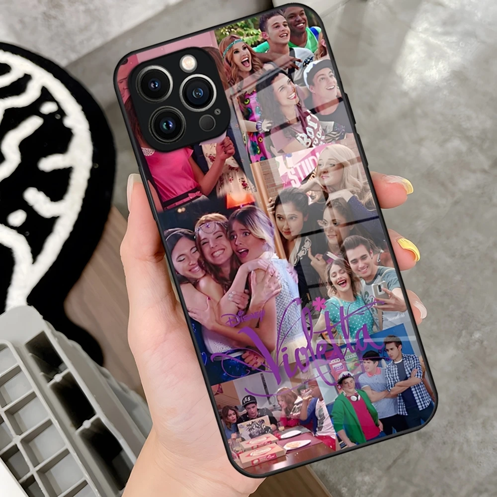 Violetta tv show cell Phone Case for iPhone 15 Pro 14 13 12 11 Mini X XS XR Max 6 8 Plus SE 2020 Glass Design Cove