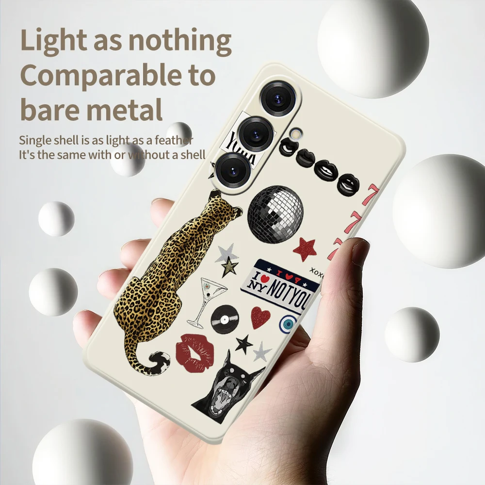 شخصية ليوبارد طباعة جراب هاتف لسامسونج غالاكسي S25 S24 S23 S20 الترا زائد S20FE S21FE S23FE S24 FE S10Plus غطاء ناعم