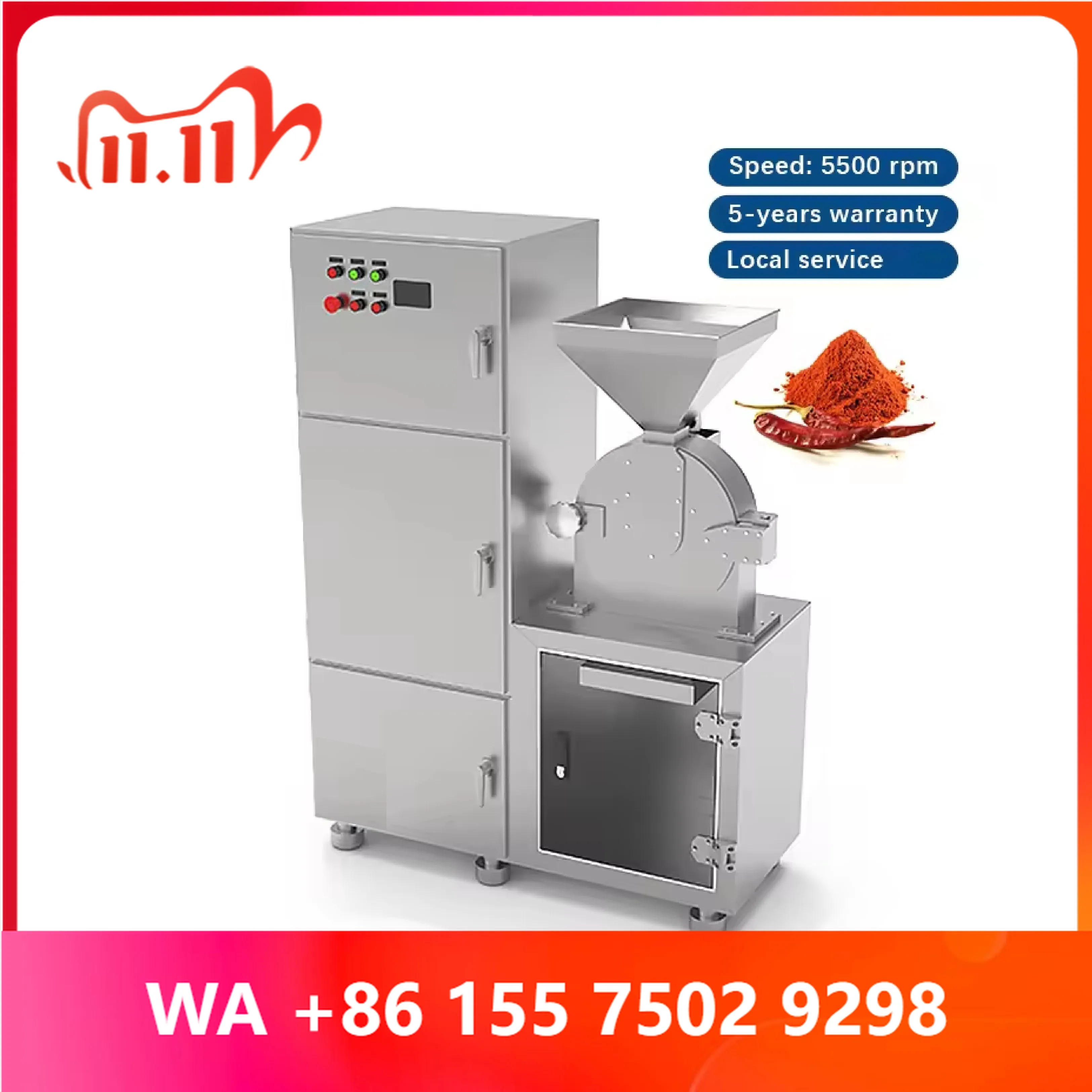 Wheat Flour Mill Industry Cocoa Casaa Salt Plastic Pulerizer Crush Grind Grinder hine Pakn