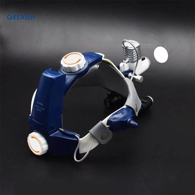 LED 5W Wireless Headlight Head Lamp Spiral Magnifier with Two Batteries Dental ENT Instrument 4.0X 5.0X 6.0X