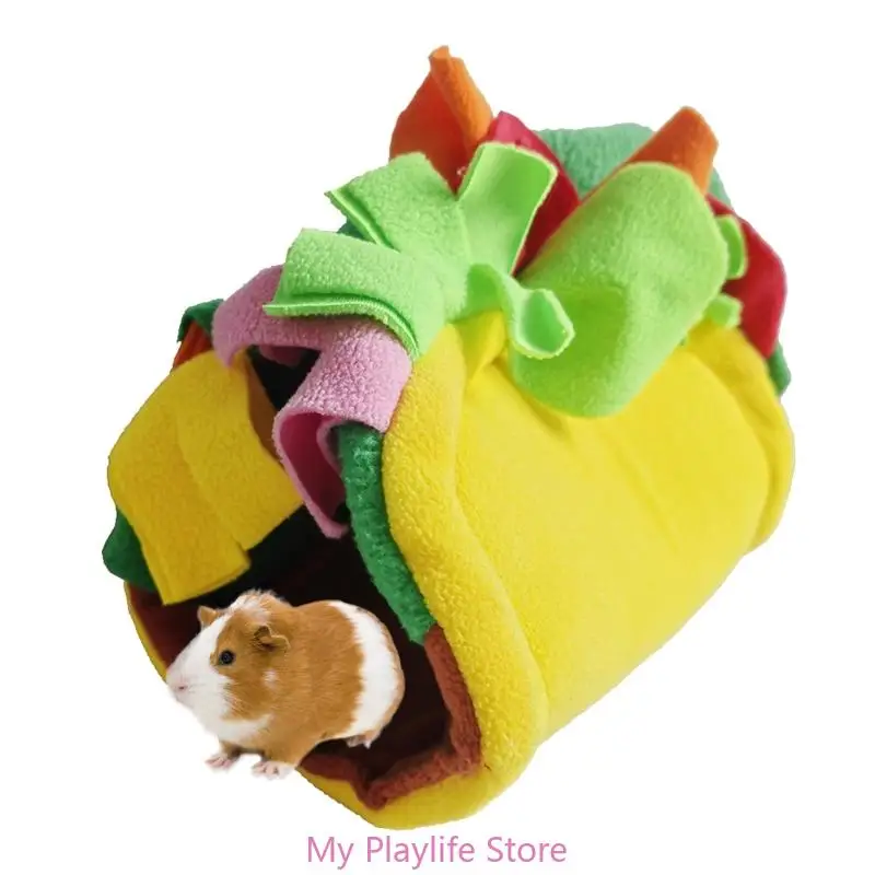 Small Animal Plush Warm Hideout Hamster Hedgehogs Tacos Toy Bed Warm Nest for Dodging Small Pet Supplies