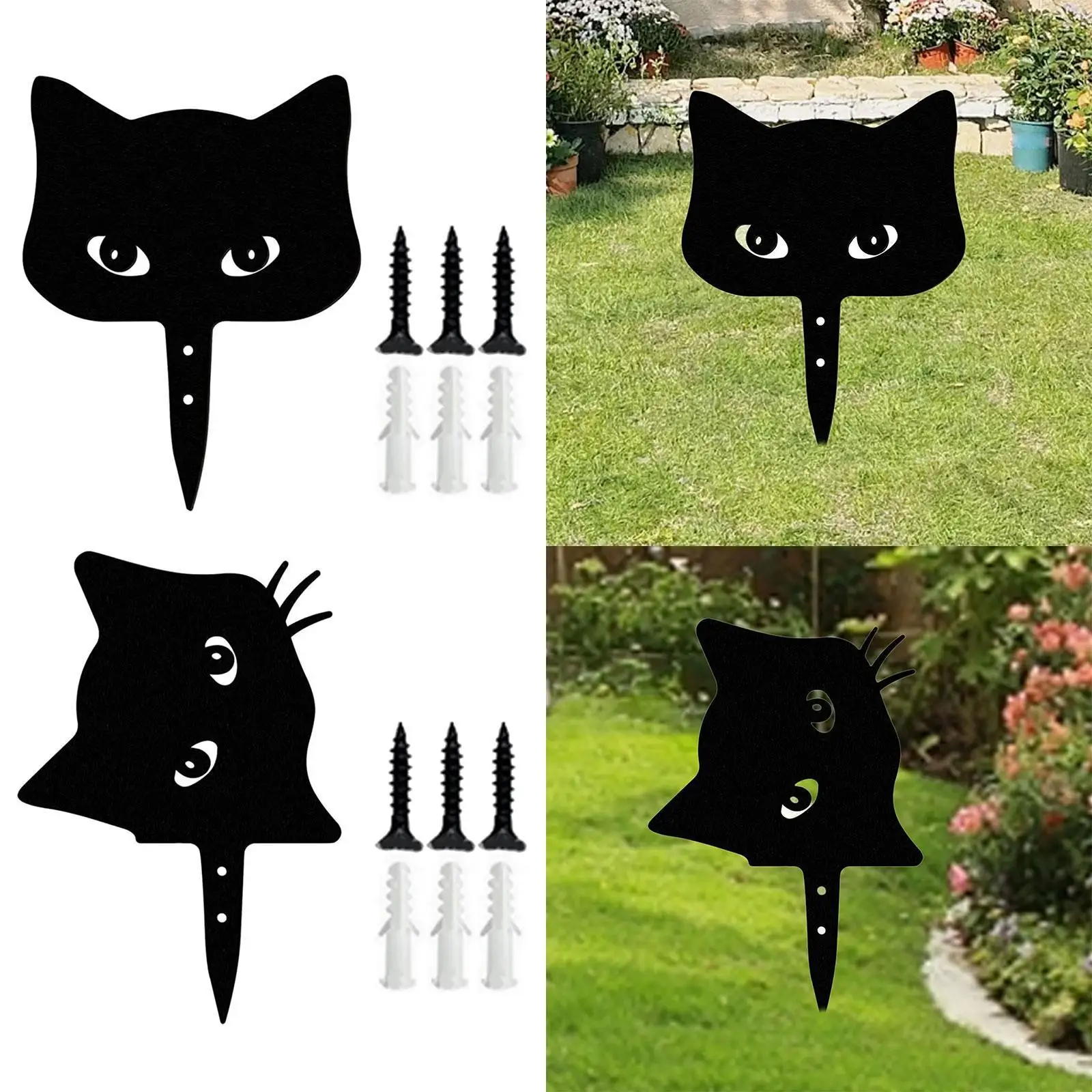 

Garden Cat Stake Funny Animal Decor Iron Metal Outdoor Decoration for Backyard Lawn and Sidewalk