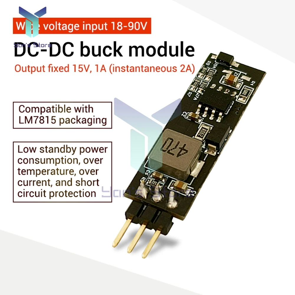 1 pz LM7815 DC-DC18-90V modulo di alimentazione Step-down 1A regolabile Step-down modulo fai da te regolatore di tensione 15V per Arduino