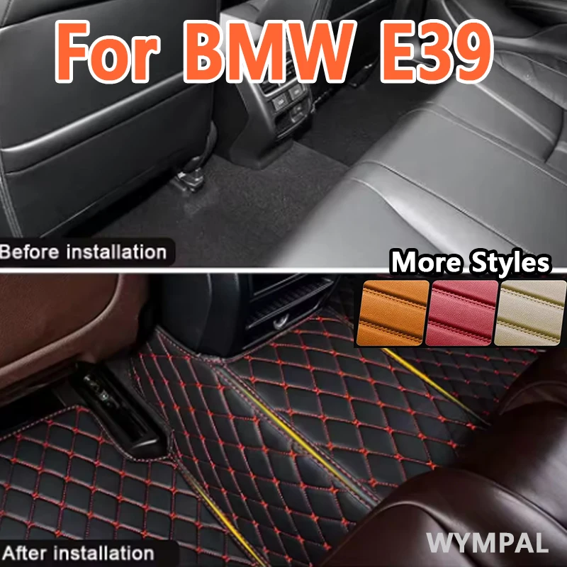 

Роскошные автомобильные коврики на заказ для BMW E39 1996, 1997, 1998, 1999, 2000, 2001, авто, роскошные кожаные мужские и женские автомобильные коврики, полные