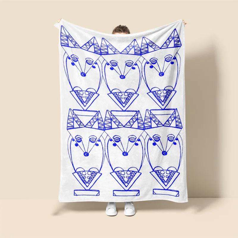 Morandi Color Blanket Abstract Botanical Graffiti Design Scandinavian Minimalist Sofa Blanket Cafe Home Dual Purpose