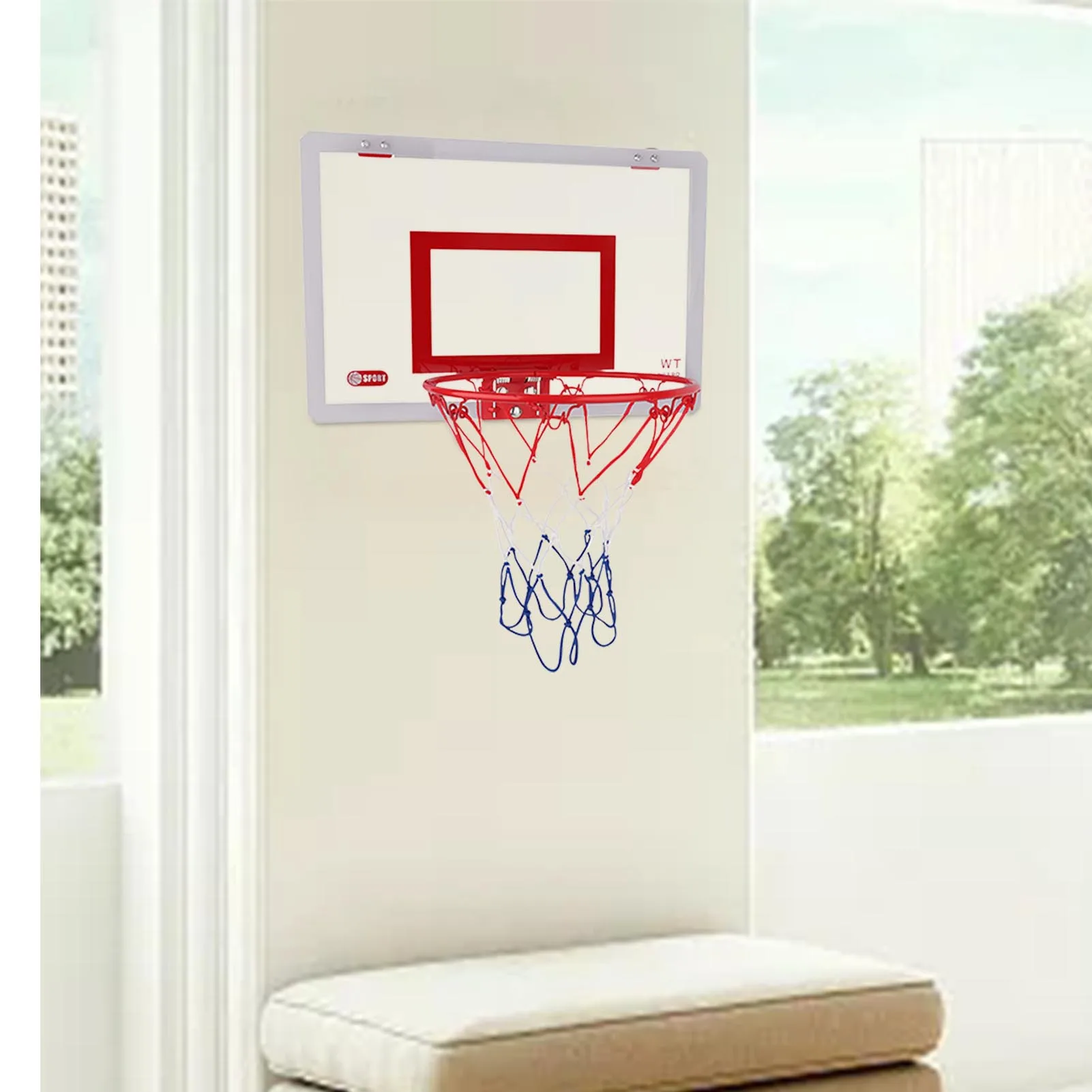 Portable Basketball Hoop Wall-Mounted Hanging Basketball Hoop Indoor Basketball Training Supplies Boys Gift