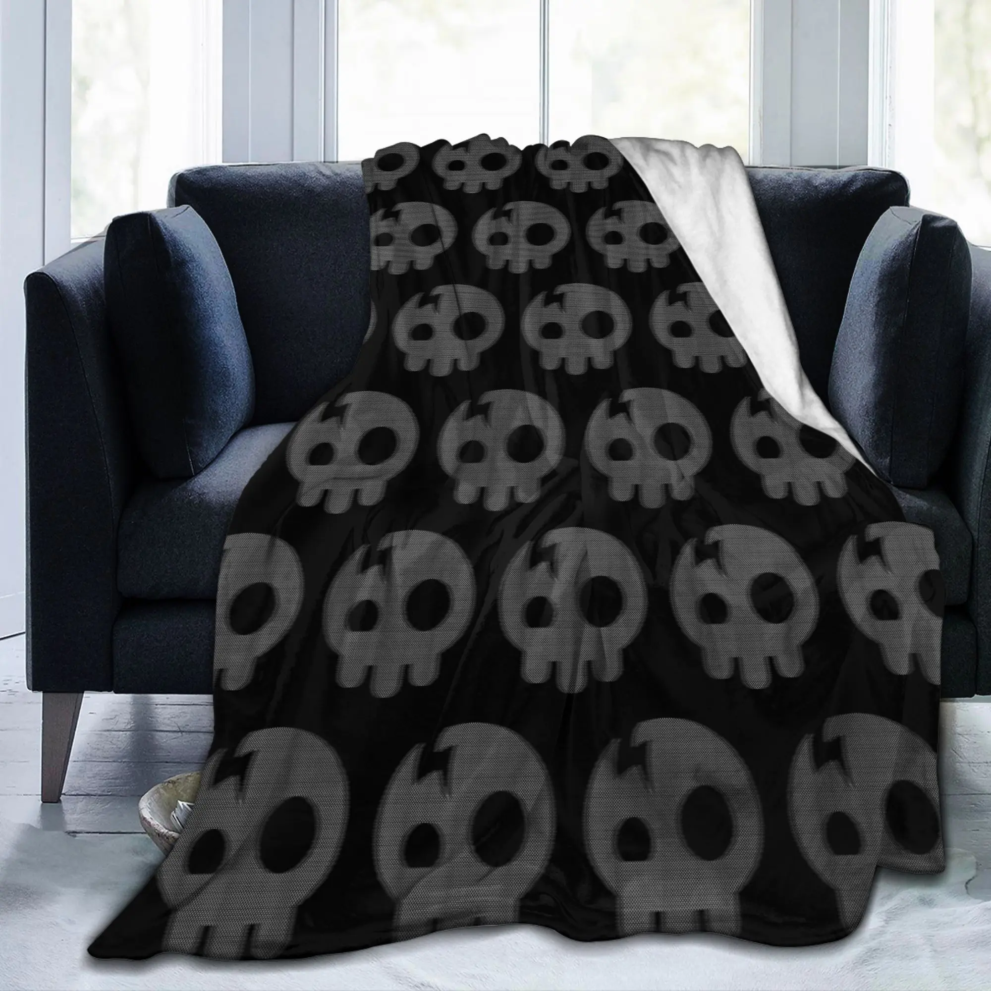 The Living Tombstone Motion Skull Plush Blanket Singer Vintage Throw Blanket for Quilt 125*100cm Warm