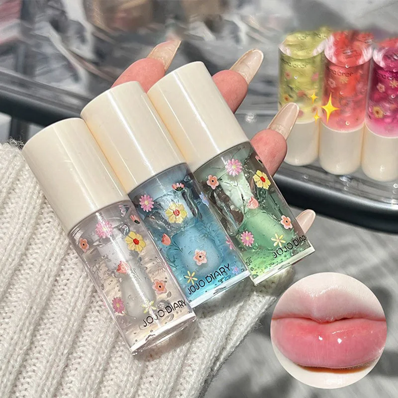 Jiujiu Diary Crystal Jelly Lip Oil — Deeply Hydrating Lip Balm, Moisturizes and Fades Lip Lines, Ideal Lip Base for a Smooth