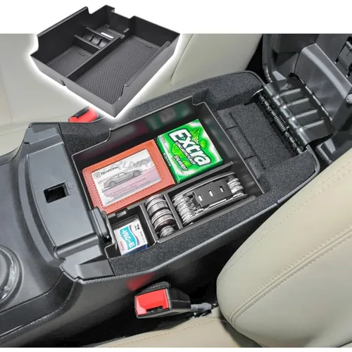 Imagen 1 del producto Organizador de inserción de consola central compatible con accesorios Ford Explorer 2012-2019, caja de almacenamiento secundaria con reposabrazos interior ABS