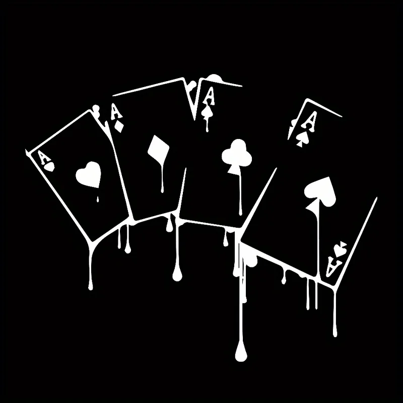 

1pc Fun Poker Game Car Sticker,Waterproof Durable Vinyl Decal for Car,EV, Motorcycle, Triangle Window, Bumper, Trunk & Fuel Tank