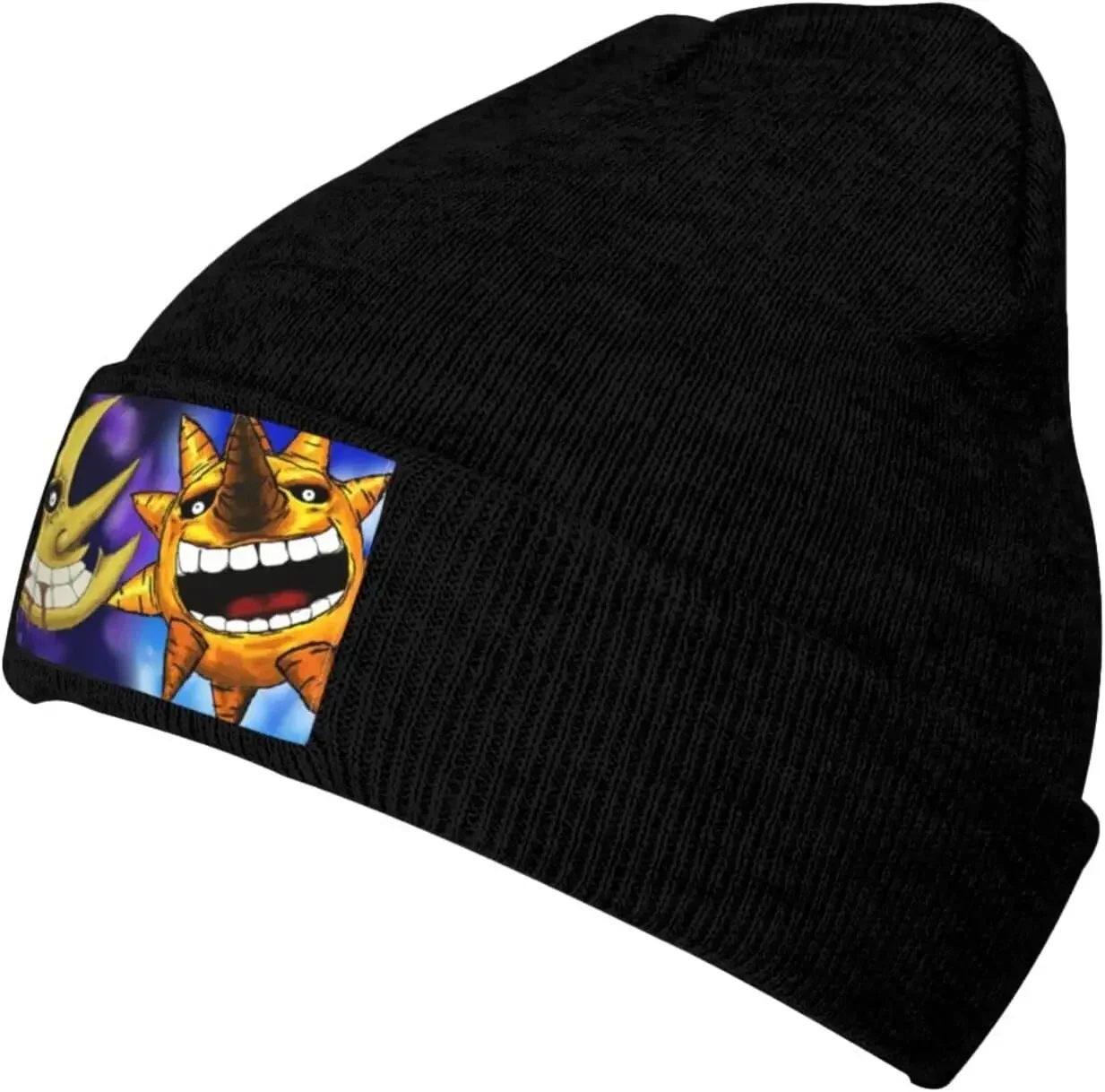 Soul Eater Knit Hat Winter Ski Warm Knitted Caps Plain Cuffed Beanie for Men Women Black