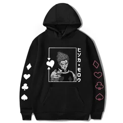 Hisoka Hunter X Hunter Anime Hoodie Harajuku Manga Fun Black and White Patterns Neutral Fashion Streetwear Oversized Sports Top