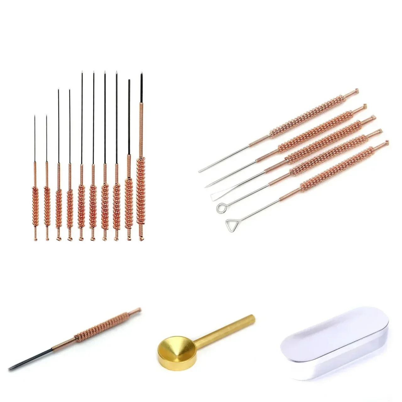 Beauty Care Heating Fire Needle/ Fire Needle Box/Locator and Alcohol Burner Set for Acupuncture Needle Massage Point Treatment view 4