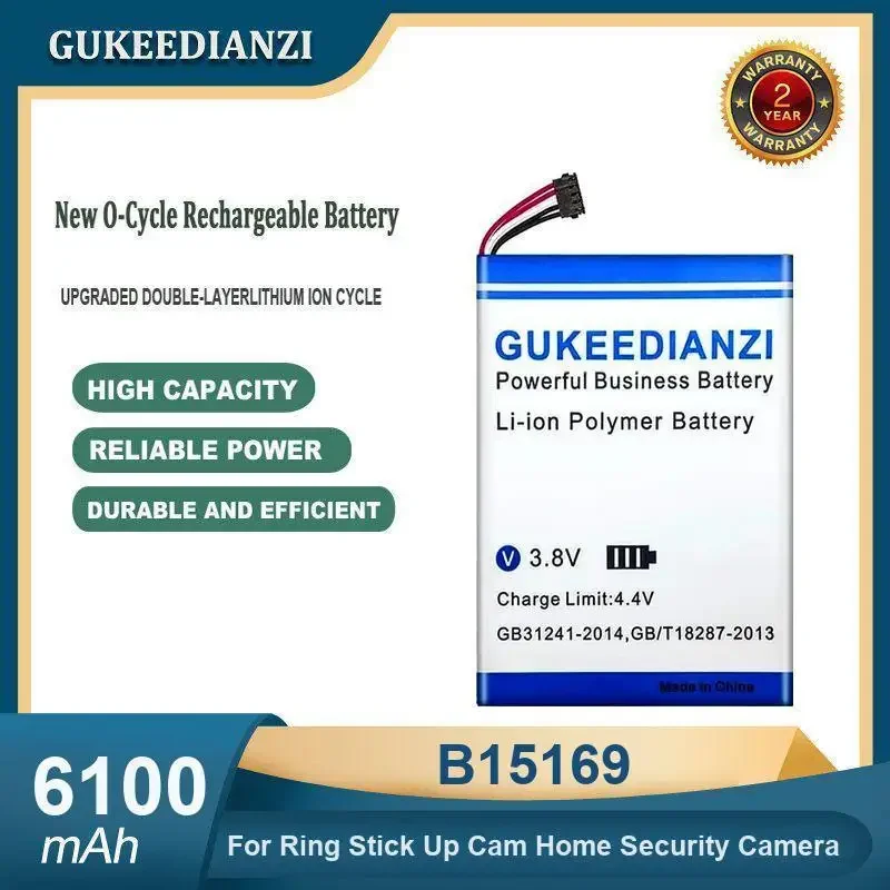 

High Capacity 6100mAh B15169 Surveillance Camera Battery For Ring Stick Up Cam Home Security Camera