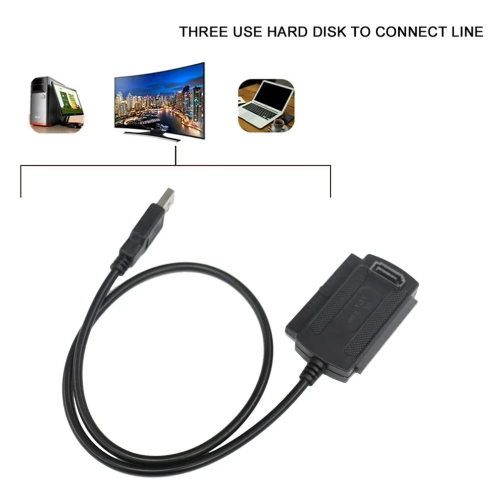 1セットのusb 2.0 ide、sata S-ATA 2.5 "3.5" hd hddハードディスクドライブアダプタコンバータ電源ケーブルotb米国euプラグプラグアンドプレイ