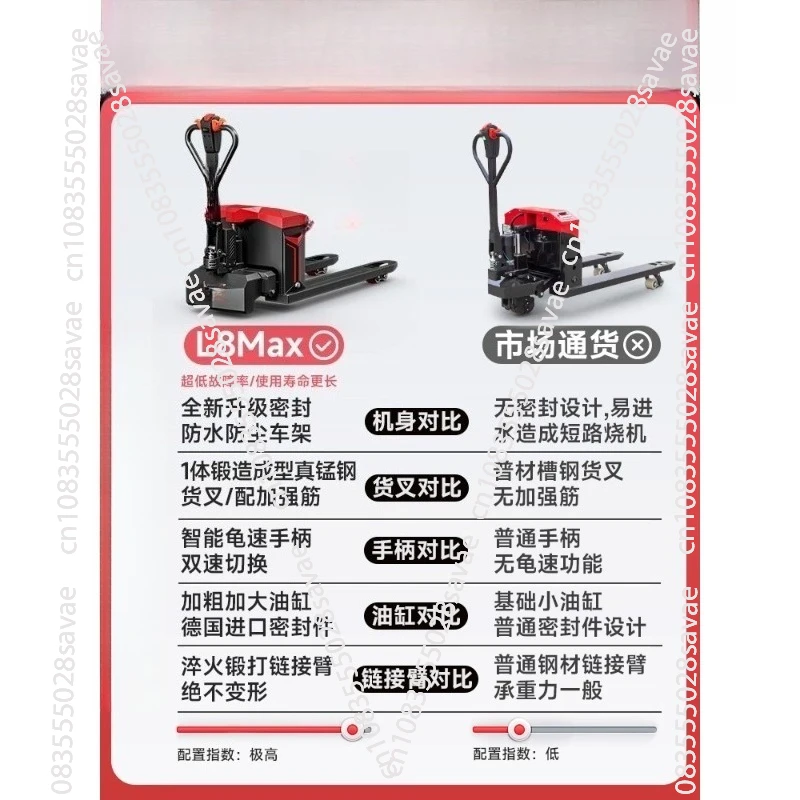 Electric Forklift 2 Tons Full Electric Ground  3 Tons Semi-electric Truck Warehouse Pallet Hydraulic Loading and Unloading