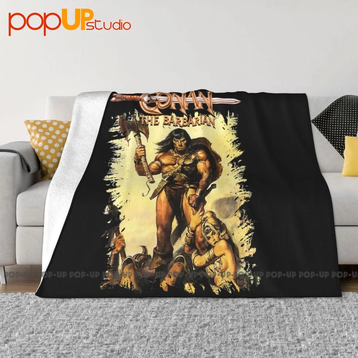 Conan The Barbarian Blanket Winter Classic Lightweight Faux Fur Mink Camping Blanket