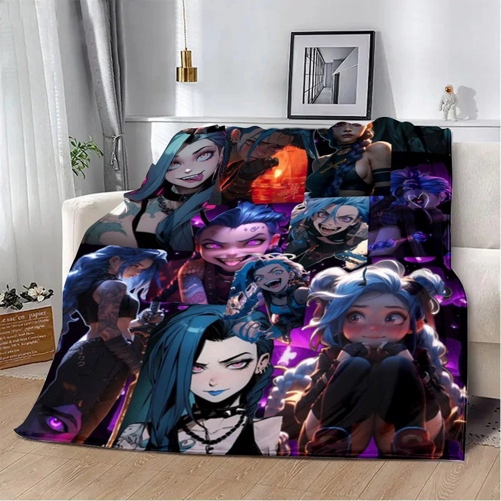 

League of Legends Jinx Arcane Printed Blanket Picnic Blankets Warm Blanket Soft and Comfortable Home Travel Birthday Gift