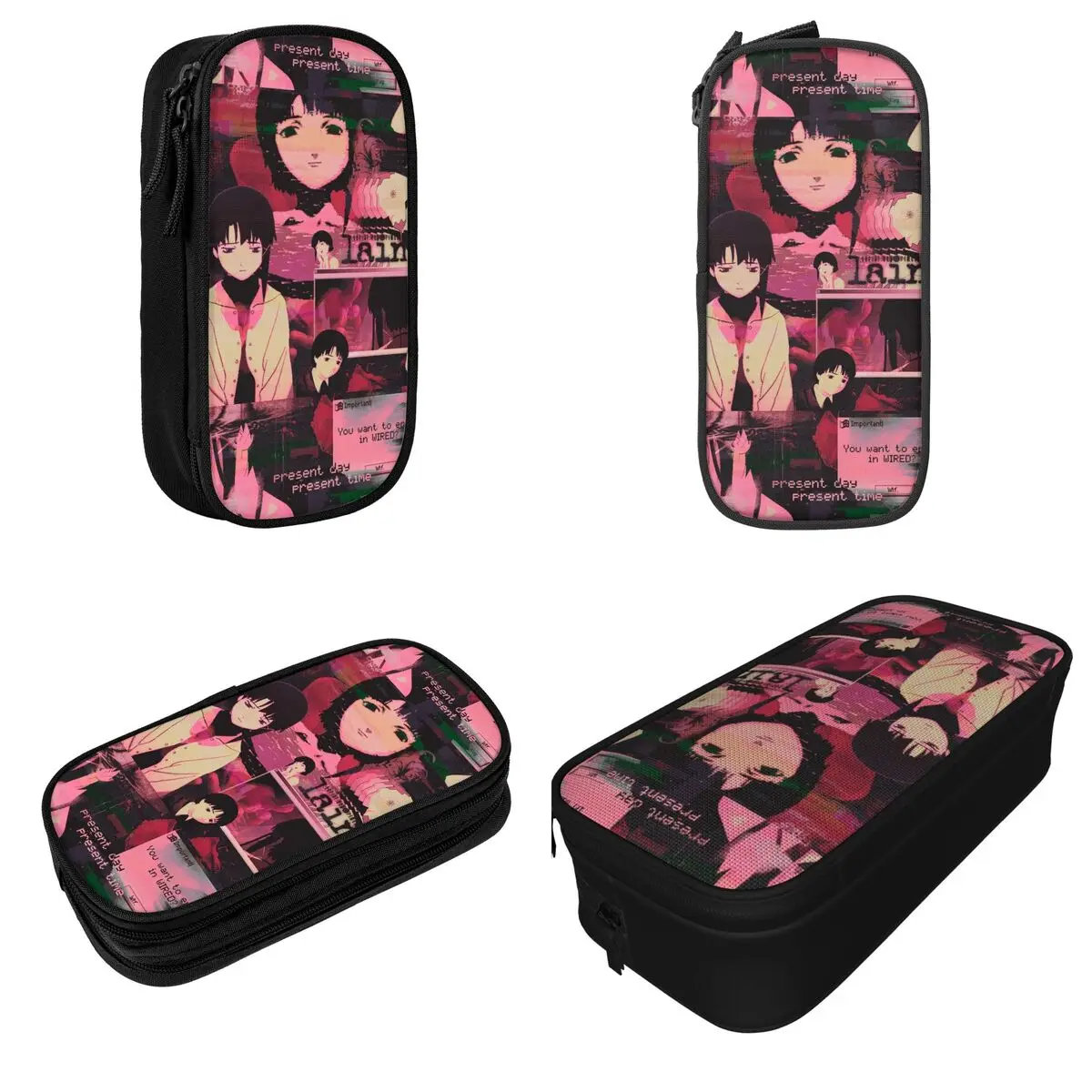 New Serial Experiments Lain Pencil Cases Pencilcases Pen Holder Kids Large Storage Bag Students School Gifts Stationery