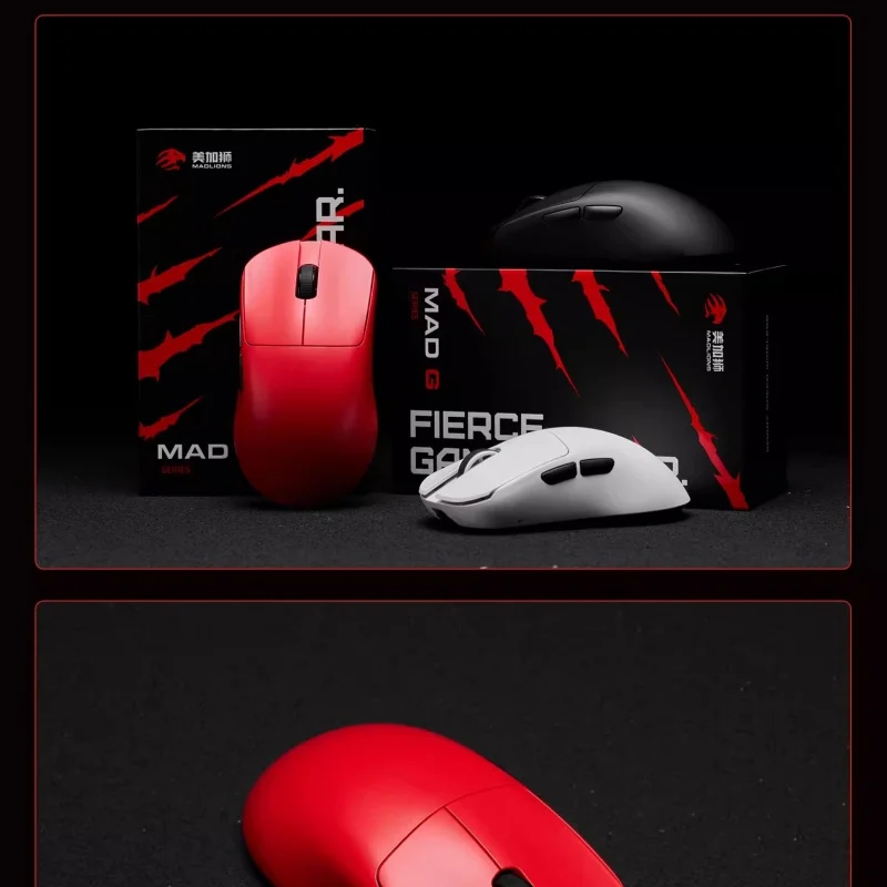 Mad G Ultra-Lightweight Wireless Mouse Paw3395 Gaming E-Sports Dual-Mode E-Sports Mouse Christmas Gift For Big Hands