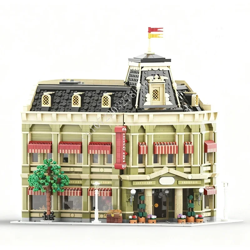 

Набор для сборки 5142 детали: Main Street Crystal Arts - City Edition MOC, креативная модель городской улицы, архитектурный конструктор, игрушка для самостоятельной сборки