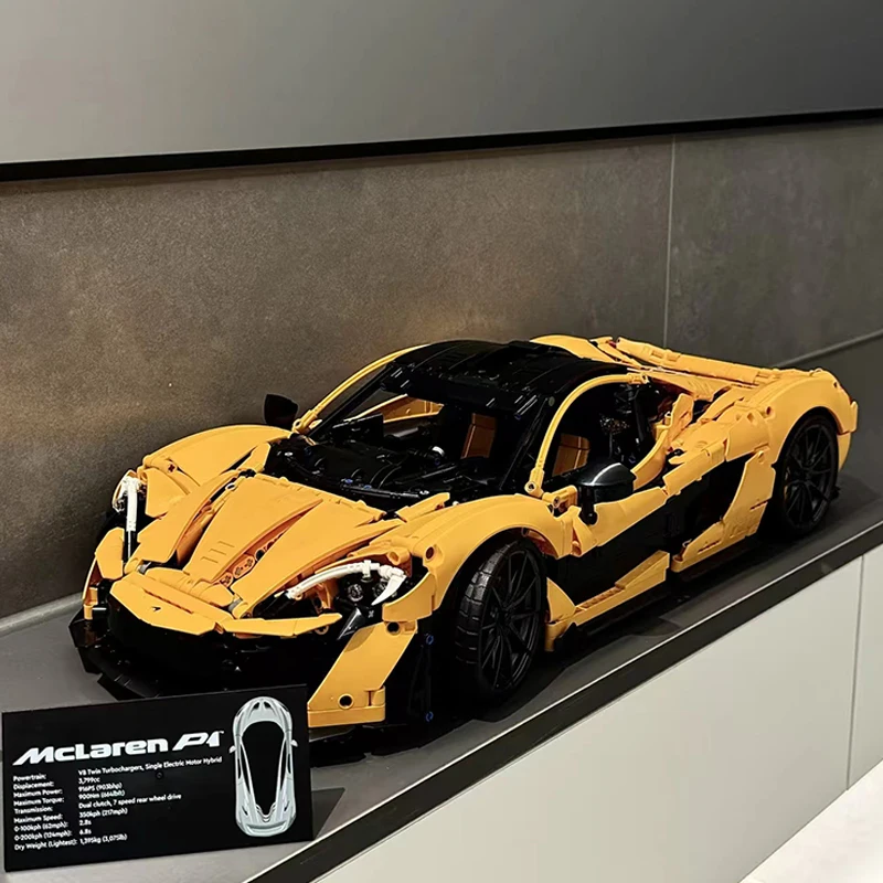 

Orange sports car; Racing car; Competition; Building block toy; Assembled toy; Integrated linkage; Mechanical; Birthday gift; Pu