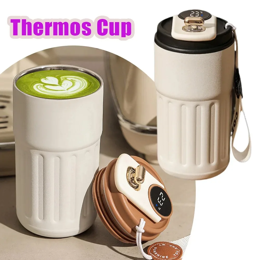 Thermosbecher aus Edelstahl mit intelligenter digitaler LED-Temperaturanzeige, Kaffeetasse, Büro-Vakuumflasche, Kälteisolierung, Thermoskanne