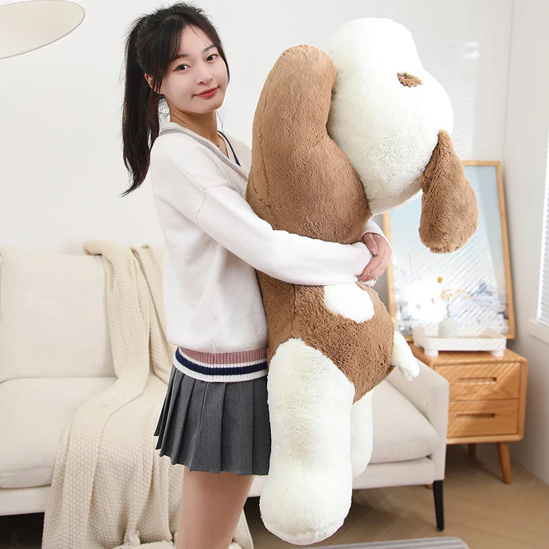 

Giant Plush Toy Big Sleeping Dog Stuffed Striped T-shirt Puppy Dog Soft Animal Toy Soft Pillow Baby Girls Birthday Gift