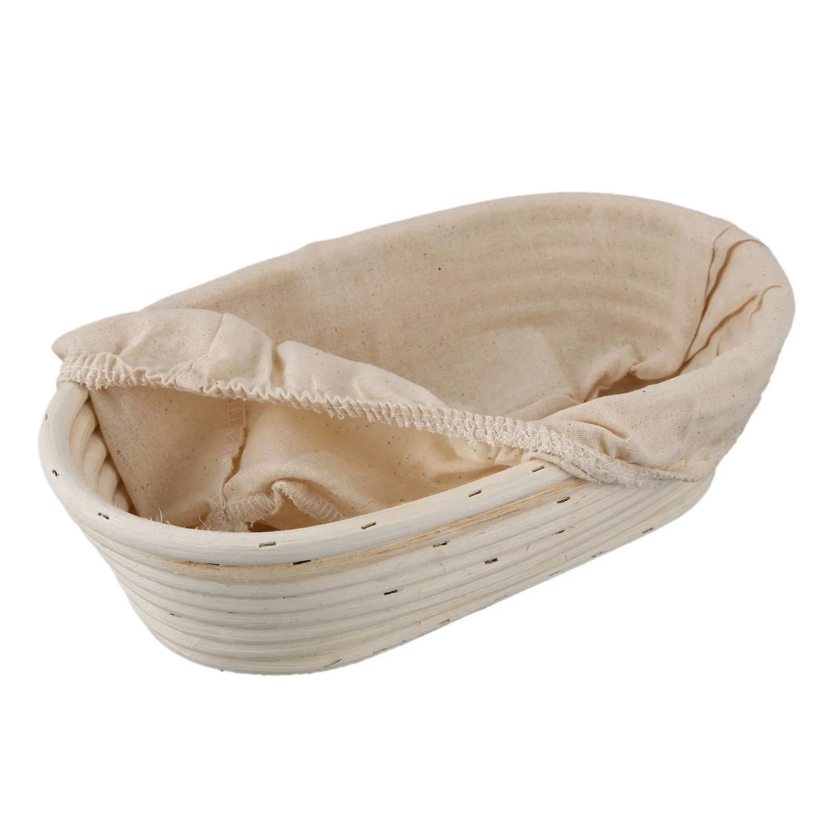 4Pcs 25Cm/10 Inch Bread Basket Rattan Proofing Basket Liner Round Oval Fruit Tray Dough Food Storage Container