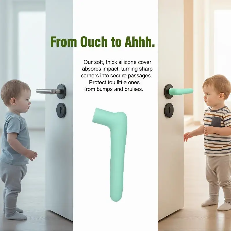 

1Pcs Anti-Slip Anti-Static Doorknob Sleeve Silicone Door Handle Cover Anti Collision Kids Safety Doorknob Protector For Home