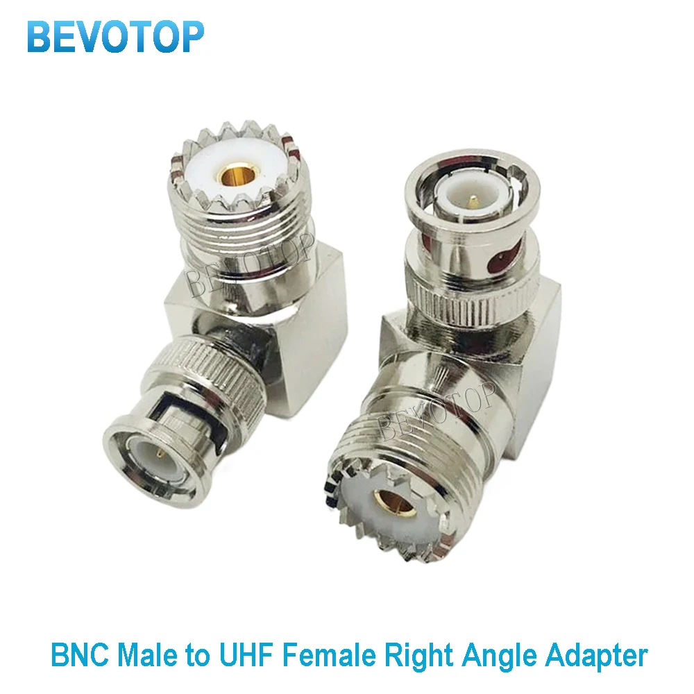 50PCS/lot SL16 UHF SO239 Fmale To Q9 BNC Male Connector UHF SO-239 Male To BNC Female 90 Degree Right Angle RF Adapter