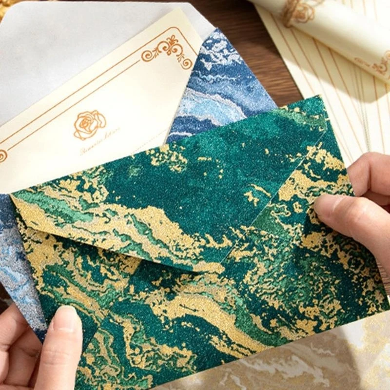 1 bộ giấy văn phòng phẩm và phong bì đặt thư Trung Quốc viết giấy retro giấy đứng cho thẻ quà tặng