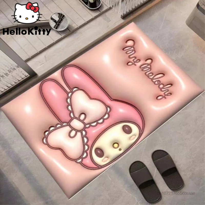 

Sanrio Kuromi Melody Mats Cartoon 3D Diatomaceous Mud Floor Mat Bathroom Foot Mat Anti-skid Mat Quick Drying Carpet Home Decor