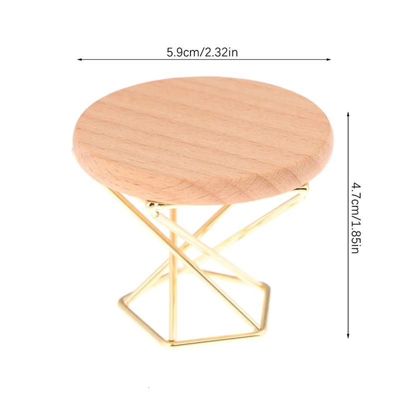 1/12 Dollhouse Simulation Coffee Table Round Tea Table Model Funiture Accessories For Doll House Decor Kids Pretend Play Toys