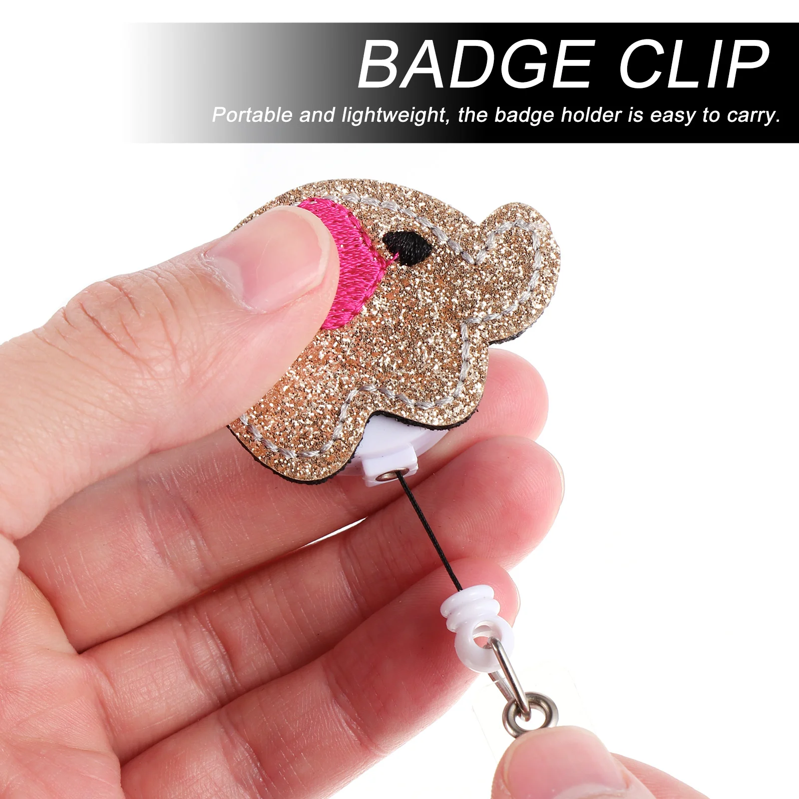 

3pcs Retractable Badge Reel Abs Id Holder For Work Badges Accessories Plastic Clip Badge Clamp Lightweight