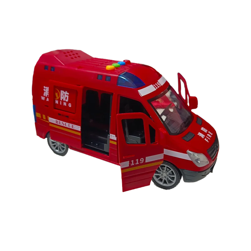 

Large Children's 5-Door Inertia Pull-Back Fire Truck Toy Model, Birthday Gift for Boys, Christmas Gift