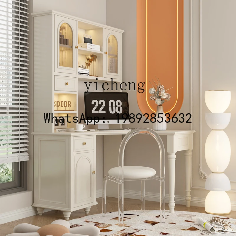 X2 Modern Light Luxury Solid Wood Integrated Corner Study Computer Desk Cabinet Modern Office Desk
