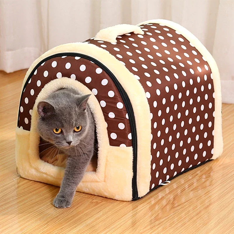 

Foldable Dog House Kennel Soft Pet Sleeping Bed Tent Four Seasons Cat House Indoor Dog Cave Sofa Puppy Nest Basket Pet Supplies